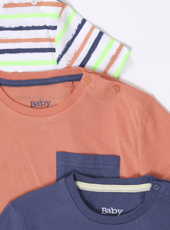 TRIPACK POLERAS MANGA CORTA NIÑO BABY HARVEST - 3