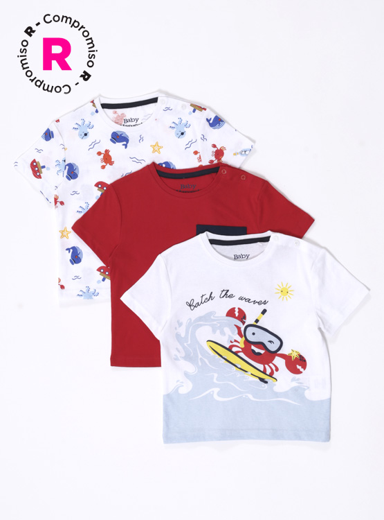 TRIPACK POLERAS MANGA CORTA NIÑO BABY HARVEST - 1