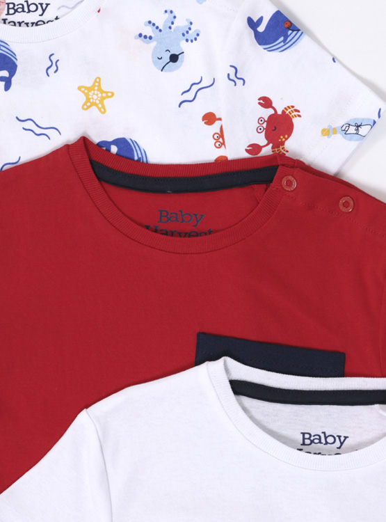 TRIPACK POLERAS MANGA CORTA NIÑO BABY HARVEST - 3