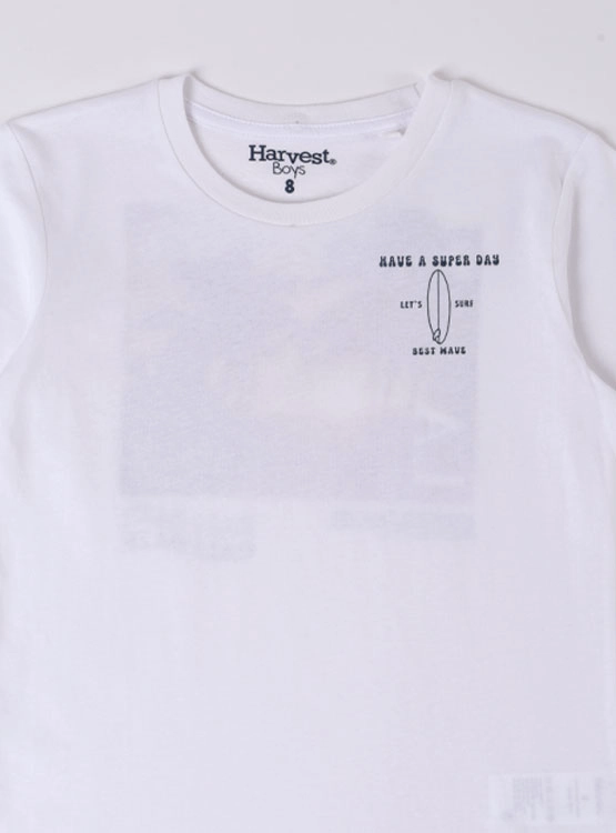 POLERA MANGA CORTA  NIÑO HARVEST PRINT ESPALDA - 3