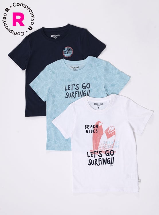 PACK X3 POLERAS MANGA CORTA HARVEST