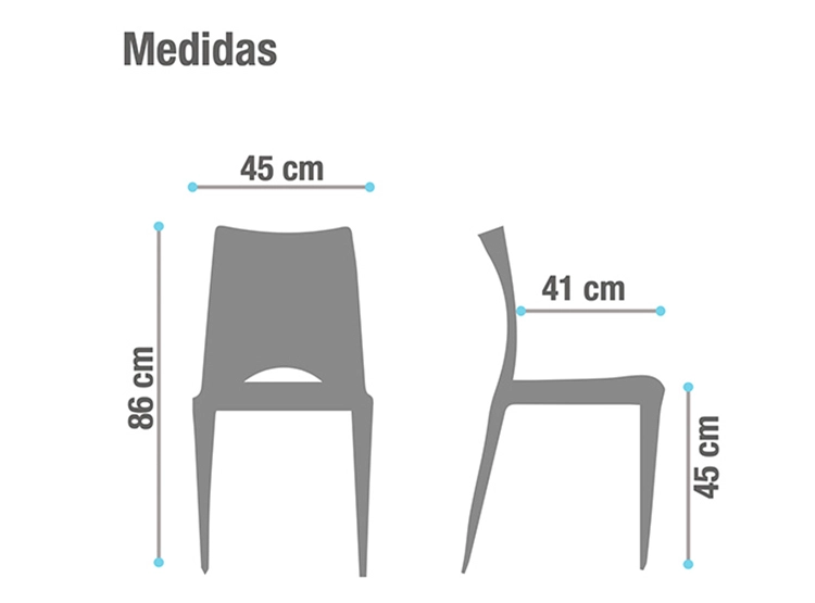 PACK DE 4 SILLAS CONTATTO PISMO NEGRO - 6