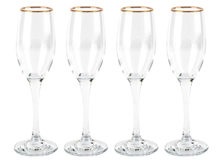 SET COPAS RIPLEY HOME BORDE DORADO CHAMPAGNA X4 - 1