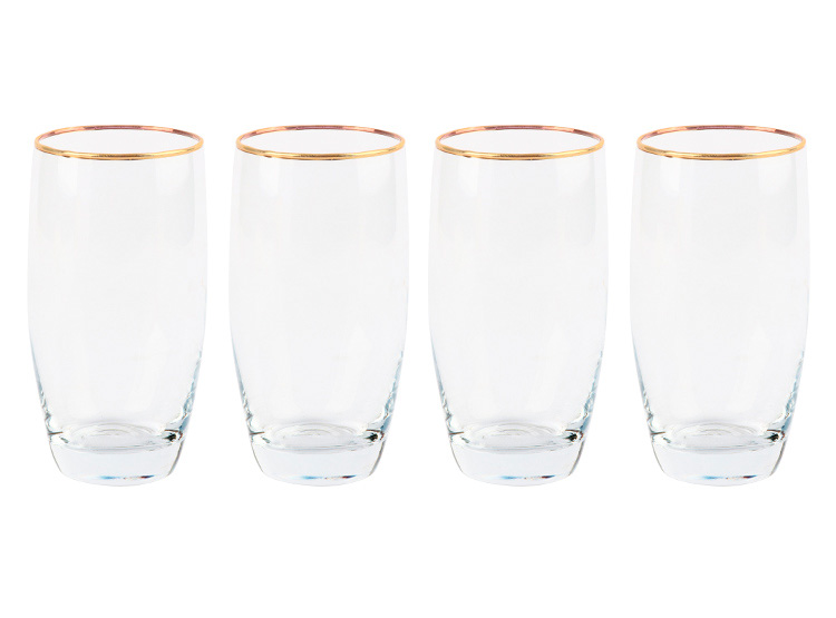SET VASOS RIPLEY HOME BORDE DORADO X4 - 1