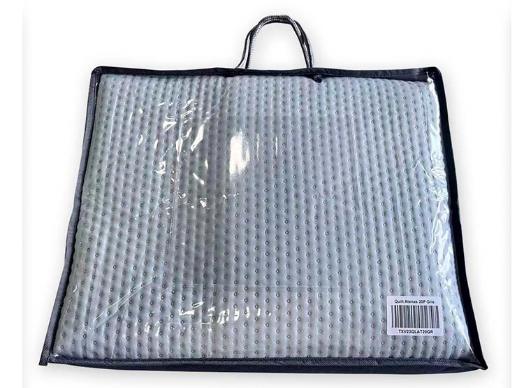 CUBRECAMA QUILT ILLUSIONS 2 PLAZAS GRIS LISO ATENAS - 2