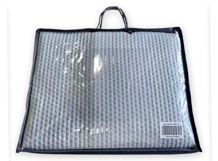 CUBRECAMA QUILT ILLUSIONS KING GRIS LISO ATENAS - 2