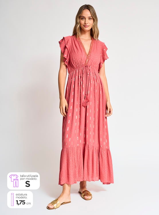 VESTIDO TATIENNE ESCOTE CRUZADO Y CINTURA ELASTICADA - 1