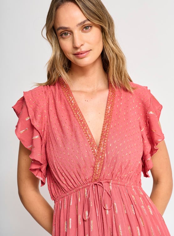 VESTIDO TATIENNE ESCOTE CRUZADO Y CINTURA ELASTICADA - 4