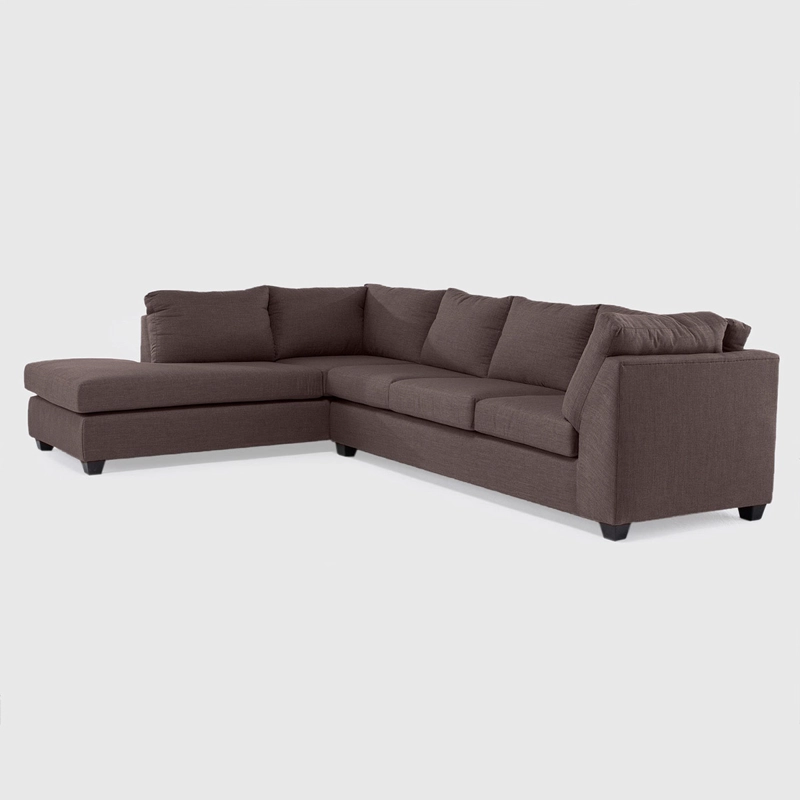 SOFÁ SECCIONAL IZQUIERDO BARRA DESIGN AVERILL 4 CUERPOS CAFÉ - 2