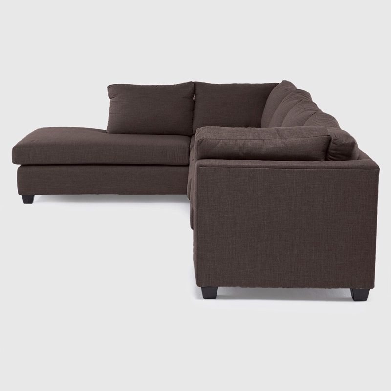 SOFÁ SECCIONAL IZQUIERDO BARRA DESIGN AVERILL 4 CUERPOS CAFÉ - 3