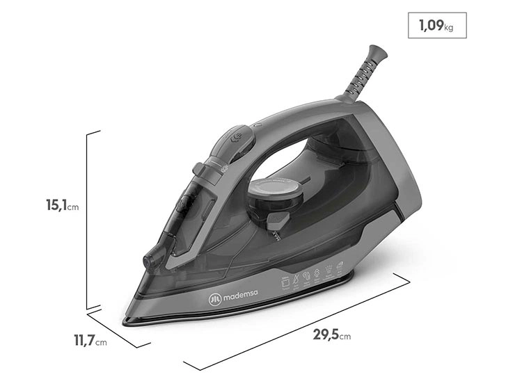 PLANCHA A VAPOR MADEMSA 2000 W MIR30 GRIS - 2