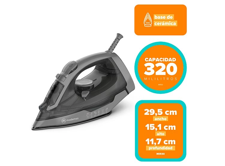 PLANCHA A VAPOR MADEMSA 2000 W MIR30 GRIS - 8