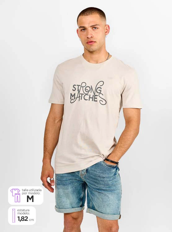 POLERA MANGA CORTA ALGODÓN HOMBRE INDEX PRINT
