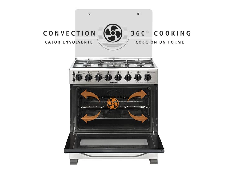 COCINA A GAS SINDELEN CH-740NI 5 PLATOS HORNO ELÉCTRICO ACERO - 5