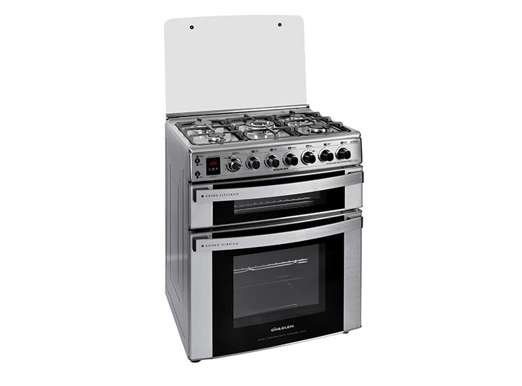 COCINA A GAS SINDELEN CH-770DHIN 5 PLATOS GRILL DOBLE HORNO ACERO - 3