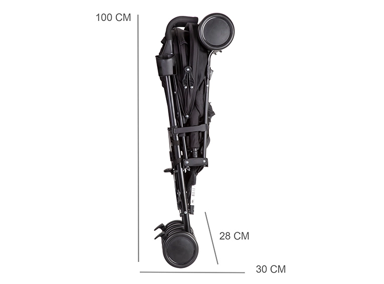 COCHE PARAGUA BEBE KHRONOS PLEGABLE COMPACTO NEGRO BEBESIT - 5