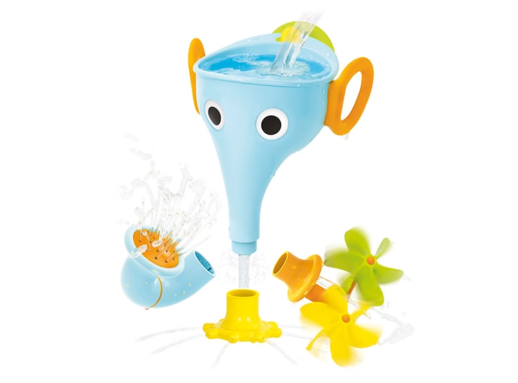 JUEGO DE BAÑO ELEFANTE EMBUDO CELESTE INFANTIL - 1