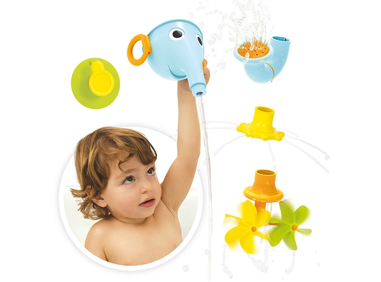 JUEGO DE BAÑO ELEFANTE EMBUDO CELESTE INFANTIL - 2