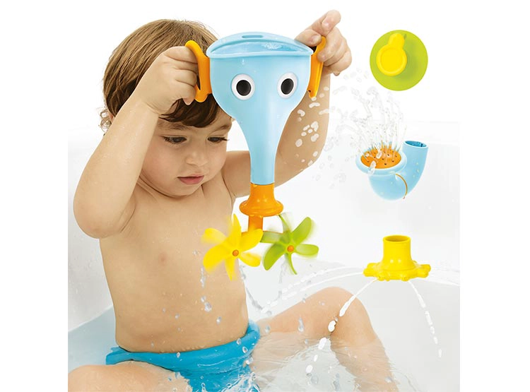 JUEGO DE BAÑO ELEFANTE EMBUDO CELESTE INFANTIL - 3