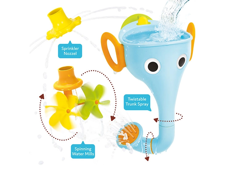 JUEGO DE BAÑO ELEFANTE EMBUDO CELESTE INFANTIL - 4