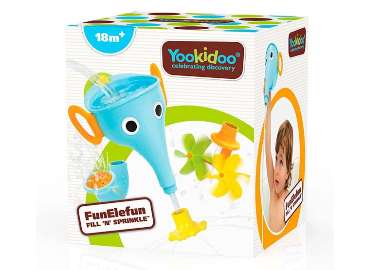 JUEGO DE BAÑO ELEFANTE EMBUDO CELESTE INFANTIL - 5