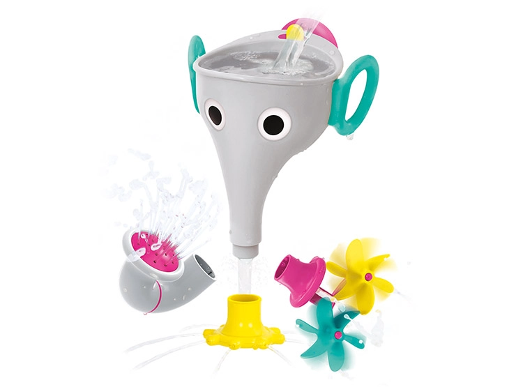 JUEGO DE BAÑO ELEFANTE EMBUDO GRIS INFANTIL BEBÉ - 1