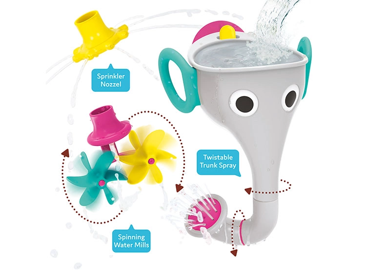 JUEGO DE BAÑO ELEFANTE EMBUDO GRIS INFANTIL BEBÉ - 3