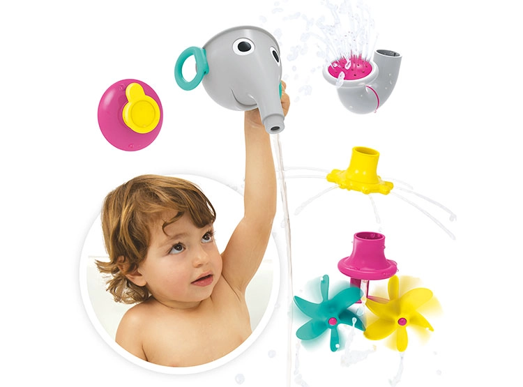 JUEGO DE BAÑO ELEFANTE EMBUDO GRIS INFANTIL BEBÉ - 5