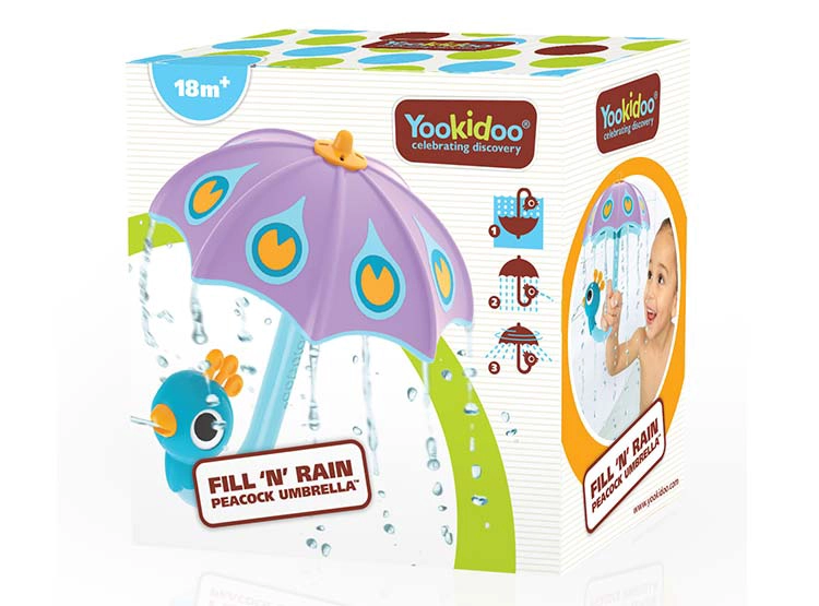 JUEGO DE BAÑO PARAGUA PAVO REAL PURPURA INFANTIL BEBÉ - 4