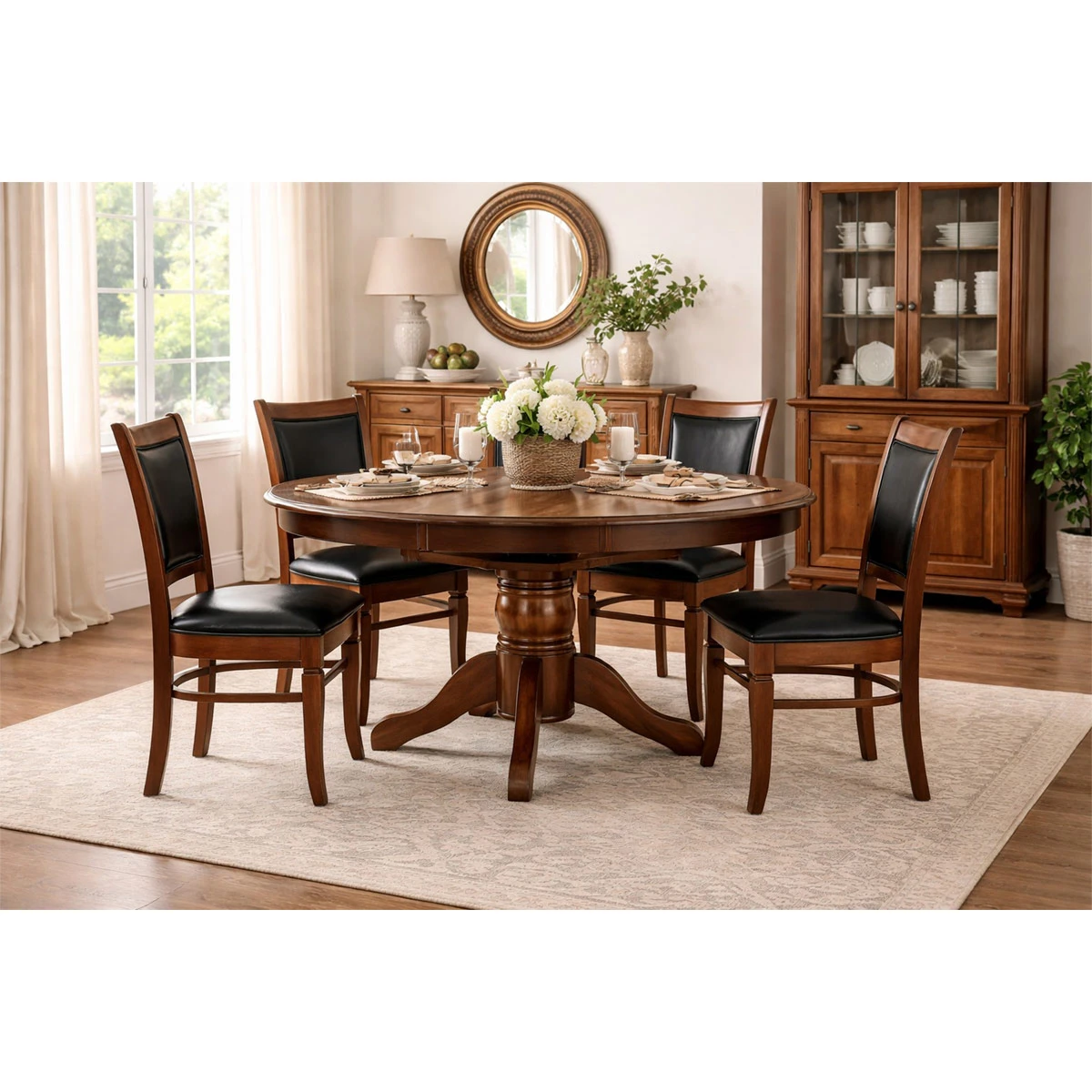 JUEGO DE COMEDOR RIPLEY HOME LYON 4S CAFÉ OSCURO - 1