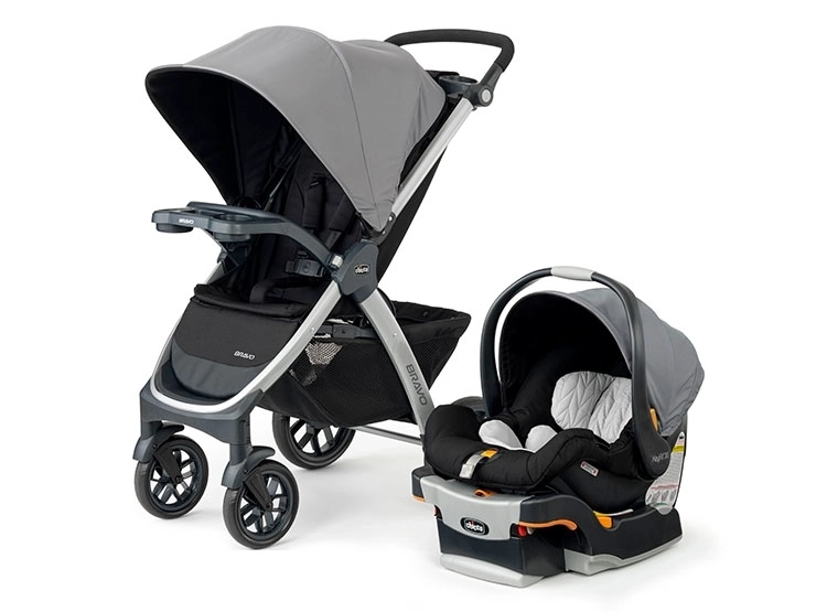 COCHE TRAVEL SYSTEM CHICCO BRAVO CON HUEVITO KEYFIT GRIS
