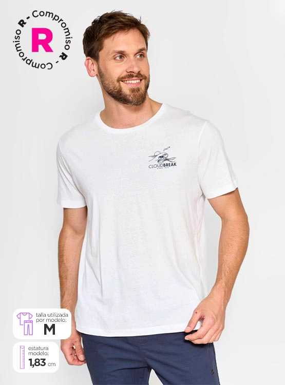 POLERA MANGA CORTA ALGODÓN HOMBRE CLOUDBREAK PRINT