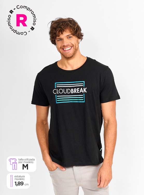 POLERA MANGA CORTA ALGODÓN HOMBRE CLOUDBREAK PRINT