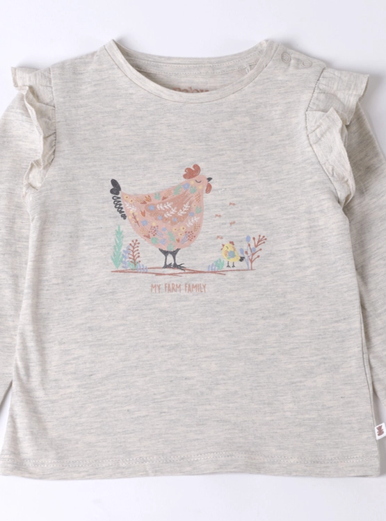 POLERA BÁSICA NIÑA BABY HARVEST CON APLICACIÓN TUL - 3