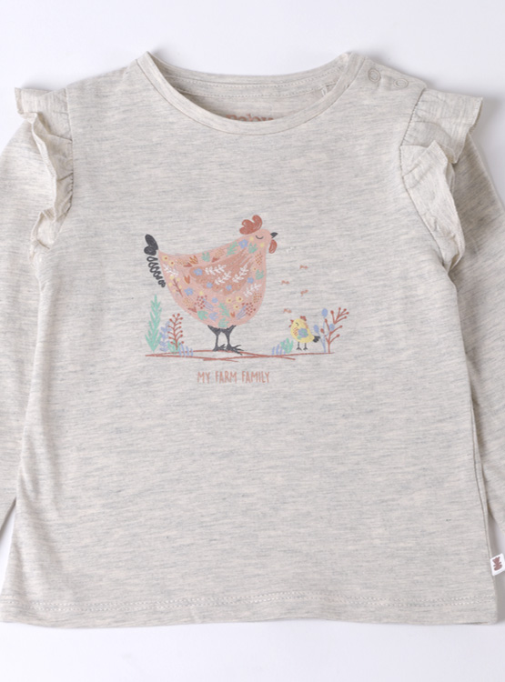 POLERA BÁSICA NIÑA BABY HARVEST CON APLICACIÓN TUL - 3
