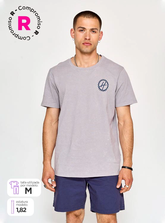 POLERA MANGA CORTA ALGODÓN HOMBRE HALF CUELLO REDONDO - 1