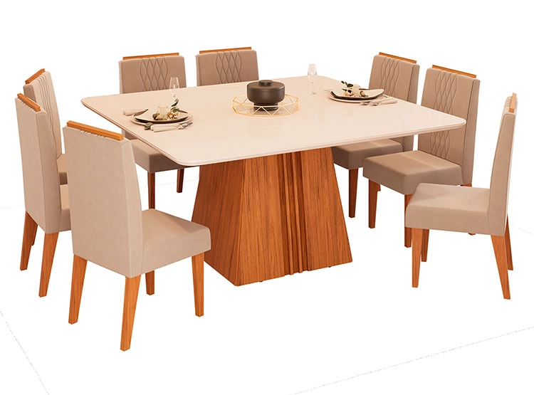 JUEGO DE COMEDOR VEKKA HOME NEW ITALIA LIA 8S - 1