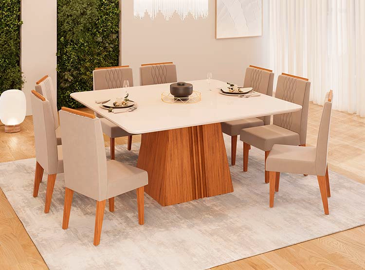 JUEGO DE COMEDOR VEKKA HOME NEW ITALIA LIA 8S - 8