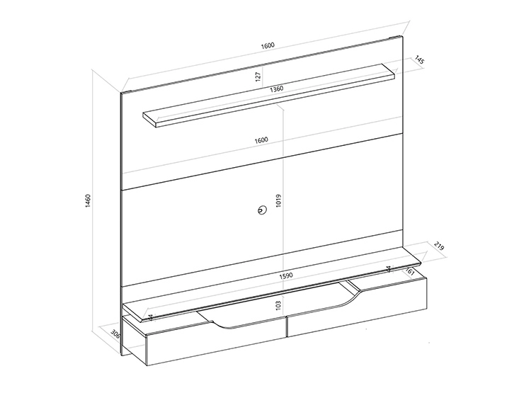PANEL VEKKA HOME LEVI LIGHT 60" - 6
