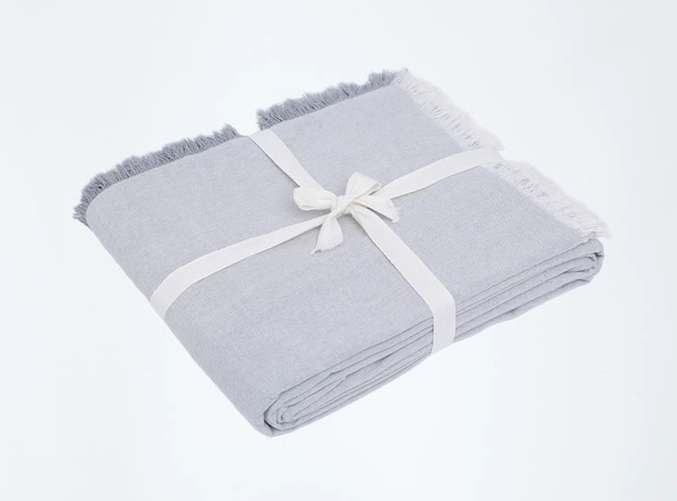 MANTEL MAISON LINETT COTTON GRIS 180X240 CM - 1
