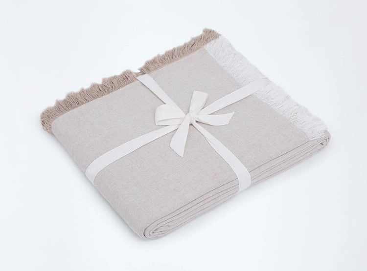 MANTEL MAISON LINETT COTTON TAUPE 180X240 CM - 1