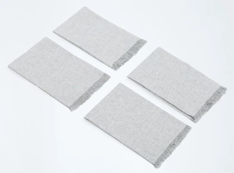 SET SERVILLETAS MAISON LINETT GRIS X4 - 1