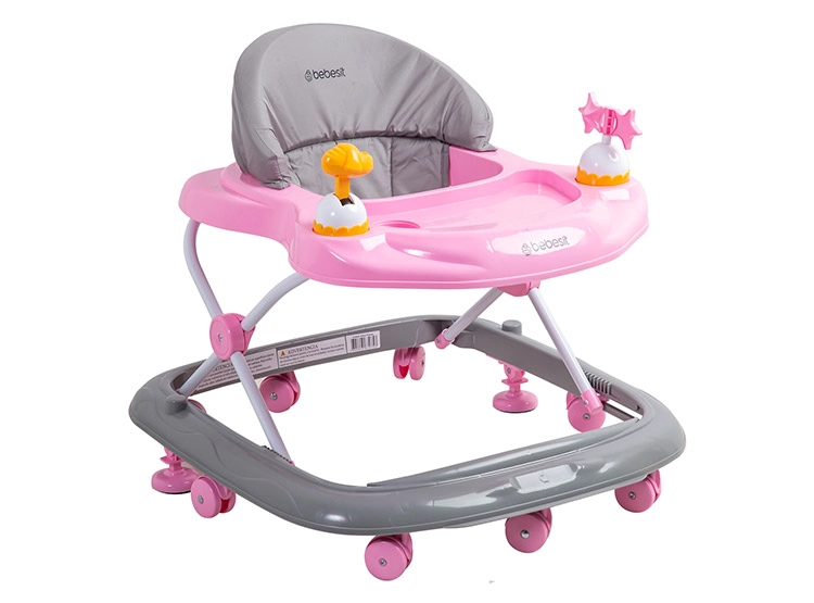 ANDADOR MUSICAL AIRBUS GRIS ROSADO BEBESIT - 2