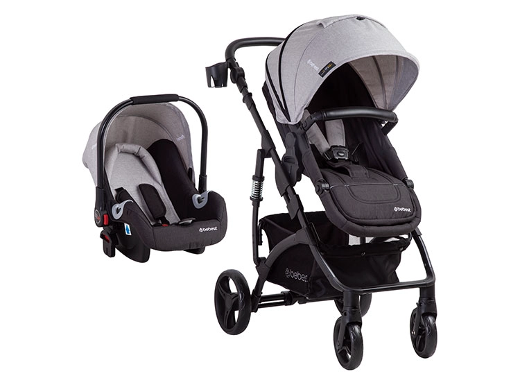 COCHE CUNA TRAVEL SYSTEM BEBE EXPLORER LX GRIS BEBESIT - 1
