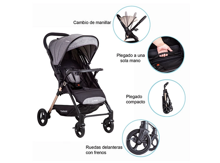 COCHE PASEO BEBE CITY COMPACTO LIVIANO BEIGE BEBESIT Beige, foto 8