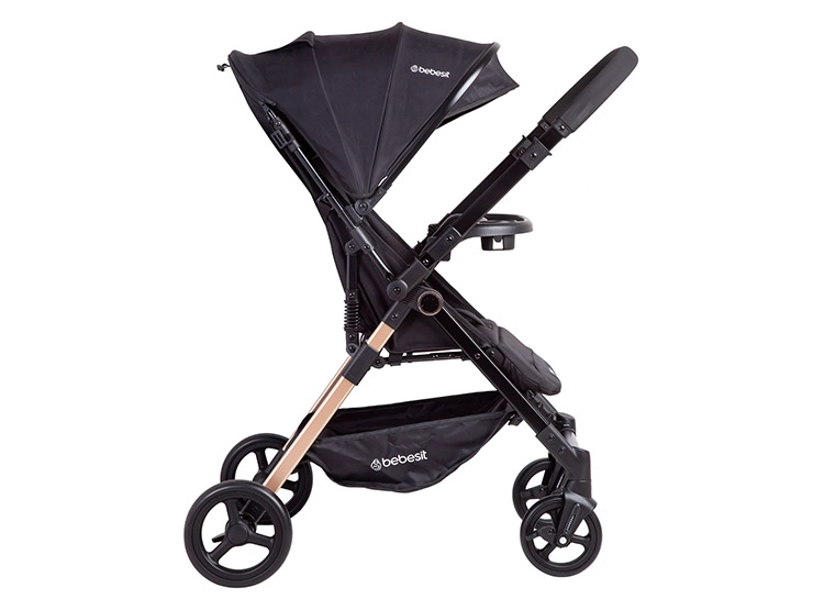 COCHE PASEO BEBE CITY COMPACTO LIVIANO NEGRO BEBESIT - 2