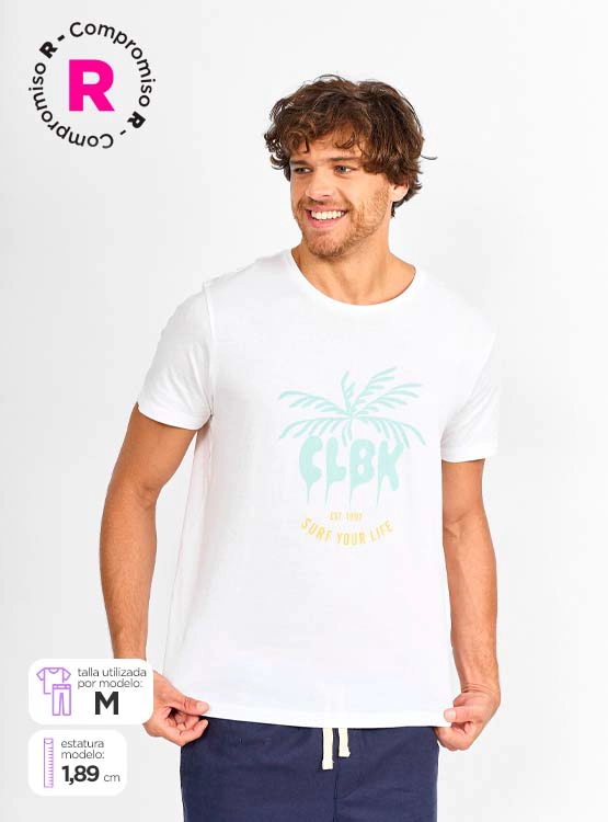 POLERA MANGA CORTA ALGODÓN HOMBRE CLOUDBREAK PRINT
