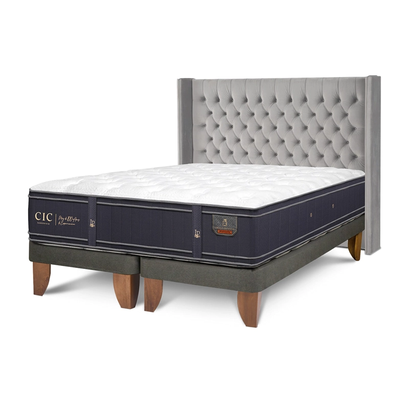JUEGO DE DORMITORIO CIC CAMA EUROPEA GRAND PREMIUM BD 2 PLAZAS + RESPALDO SESIA - 2