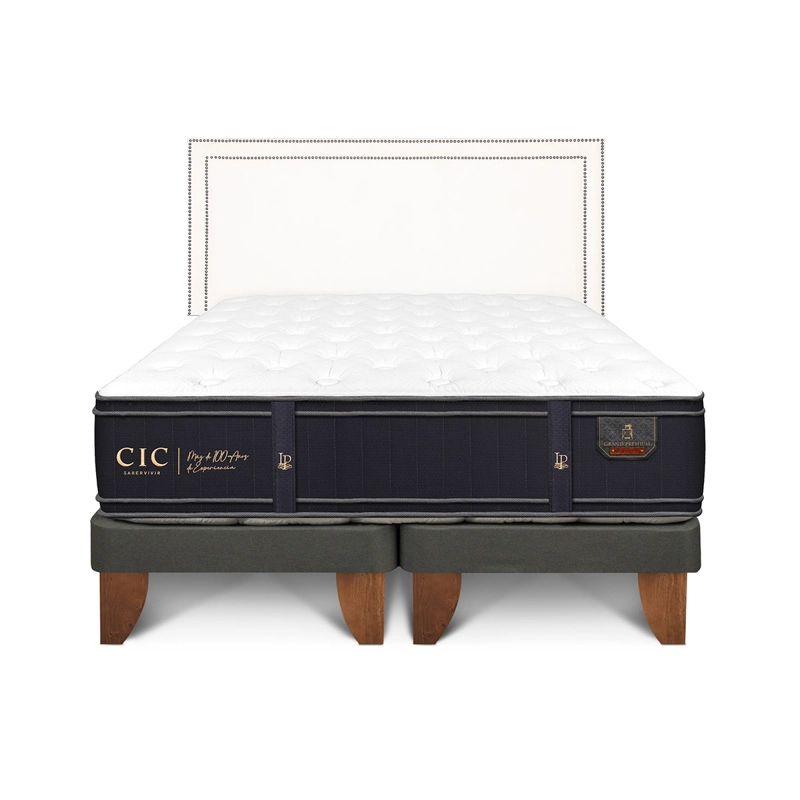 JUEGO DE DORMITORIO CIC CAMA EUROPEA GRAND PREMIUM KING + RESPALDO DANUBIO
