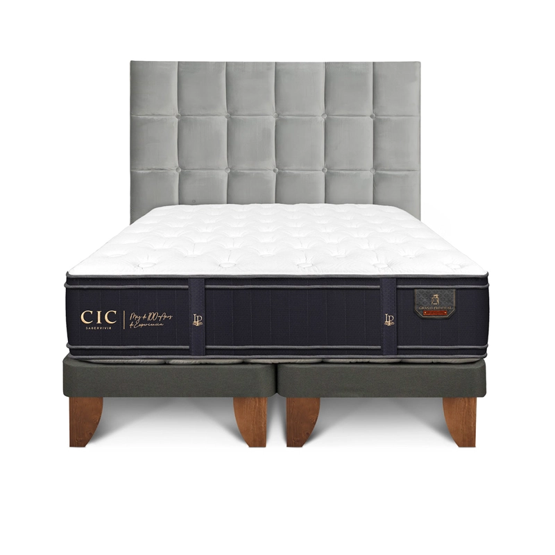 JUEGO DE DORMITORIO CIC CAMA EUROPEA GRAND PREMIUM KING + RESPALDO SILE